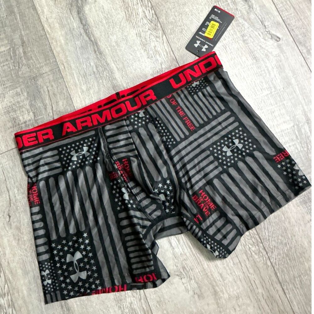 Under Armour HeatGear Boxerjock Briefs Men’s XL American Flag NWT